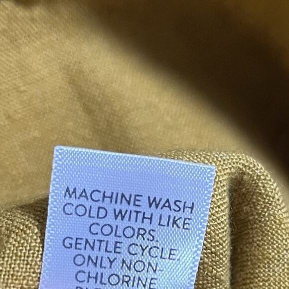 J Jill 100% Linen Wide Leg Pants Size S Mustard Yellow Lagenlook Boho Beach - Picture 7 of 8